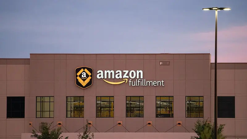 Un entrepôt logistique d'Amazon à Shakopee, dans le Minnesota, en 2019.