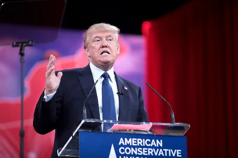 Donald Trump à la tribune de la CPAC, la conférence des conservateurs américains, à Washington en février 2015, quelques mois avant sa candidature.