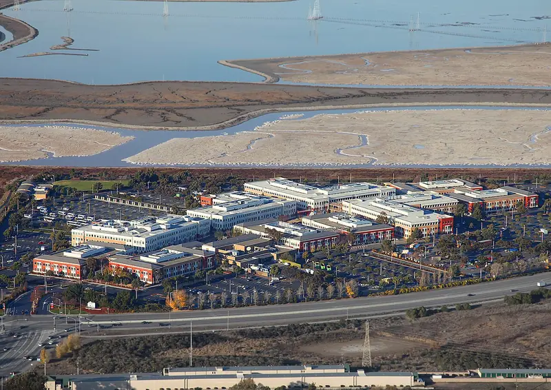 Le campus de Facebook à Menlo Park vu du ciel fin 2011, peu avant l'entrée en Bourse de l'entreprise.