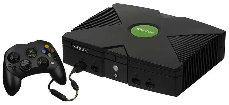 La première Xbox, sortie en 2001 : l'entrée de Microsoft sur le marché des consoles de jeu.