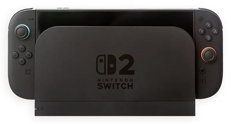 La Nintendo Switch 2 posée dans son dock, à sa sortie en juin 2025.